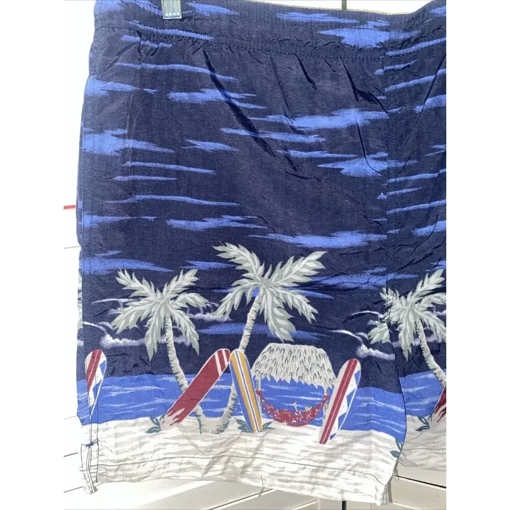 VTG 80s 90s Cherokee Swim Shorts Boardshorts Men’s Navy Floral Hawaiian Large